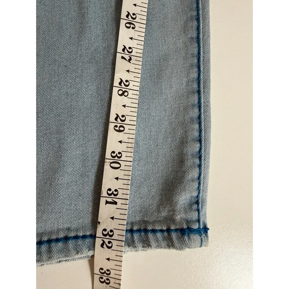 True Religion Geno Big T Flap Jeans 34x32 Light Wash Blue Tonal Stitch New